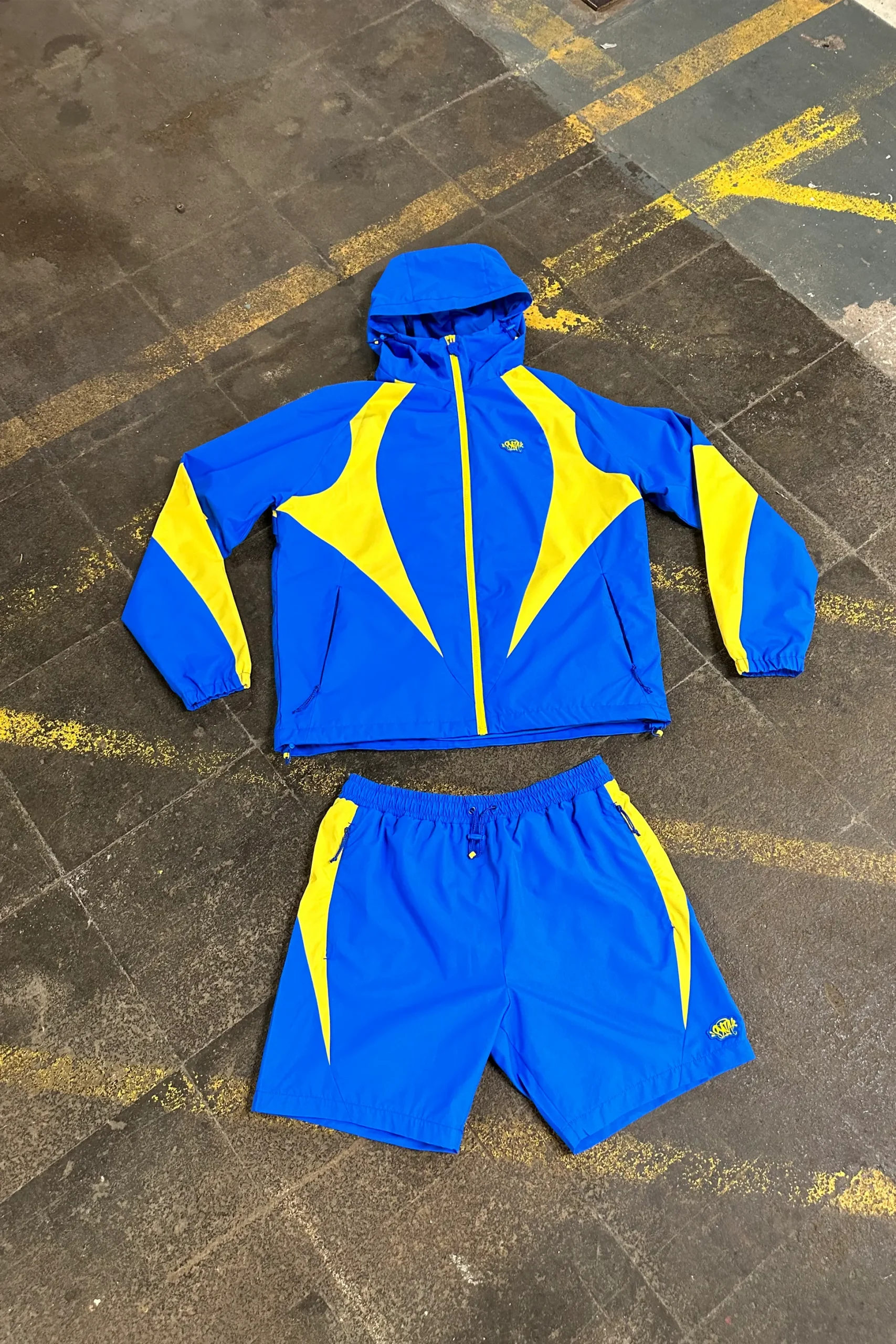 VORTEX WOVEN SHORT TRACKSUIT – BLUE/YELLOW