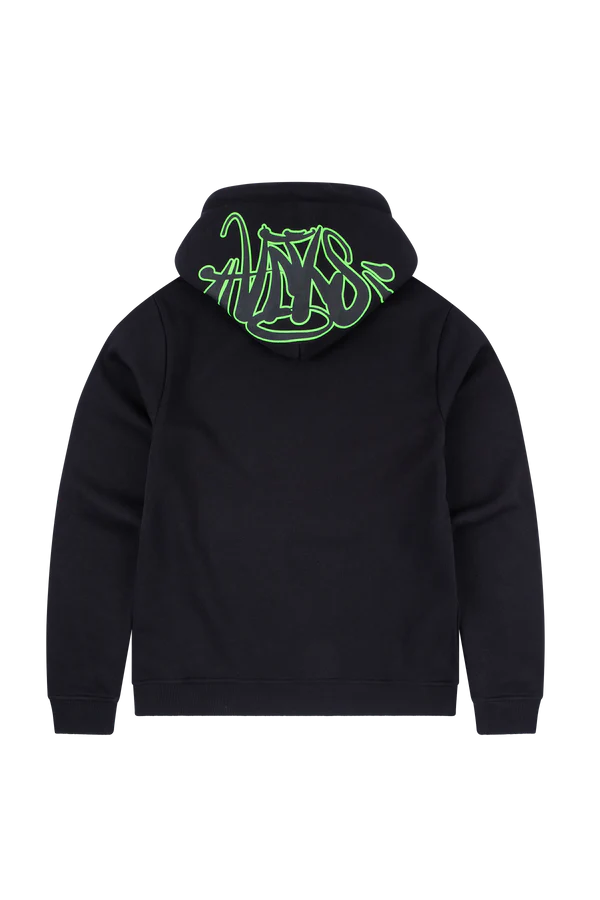 SYNA OG HOOD – BLACK/NEON GREEN - Image 2