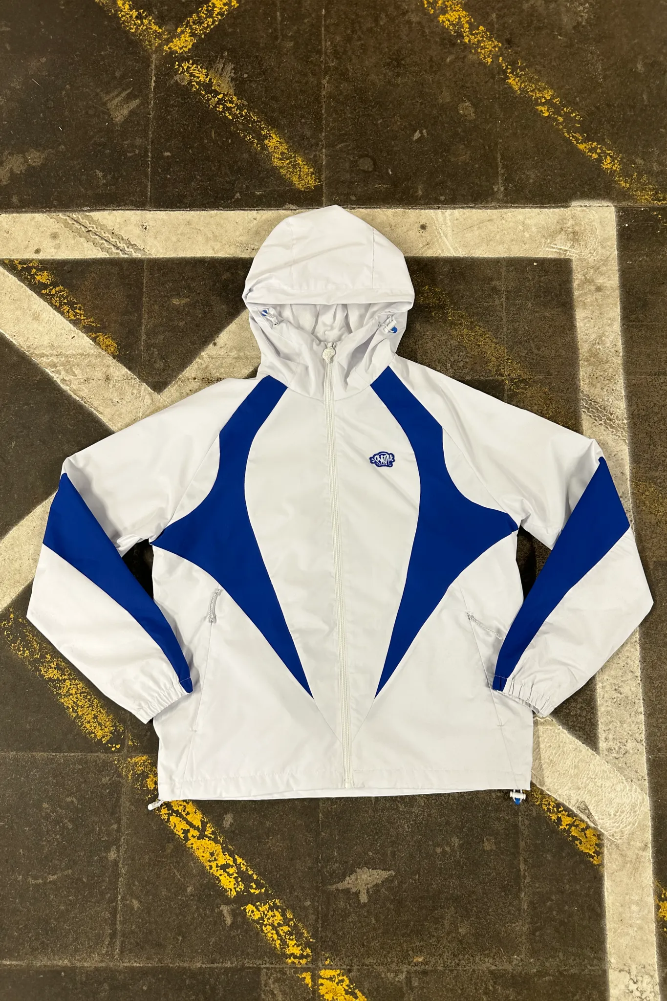 VORTEX WOVEN SHORT TRACKSUIT – WHITE/BLUE - Image 2