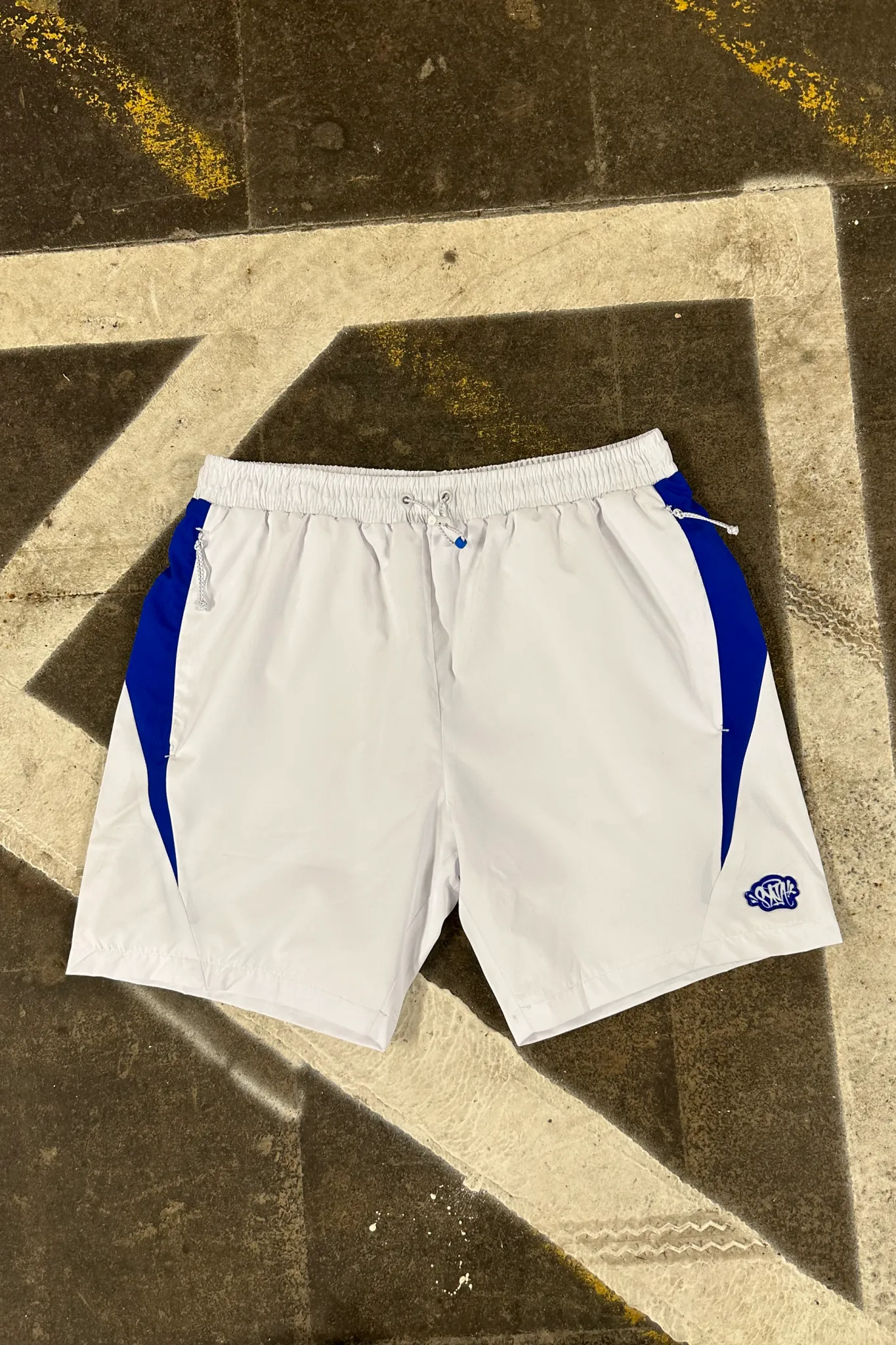 VORTEX WOVEN SHORT TRACKSUIT – WHITE/BLUE - Image 3