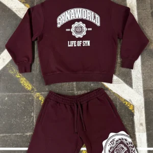 VARSITY CREW SHORT SET – BURGUNDY