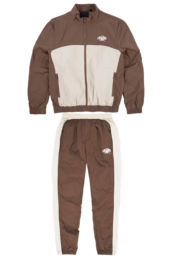 Syna World Shell Tracksuit – Brown/Beige