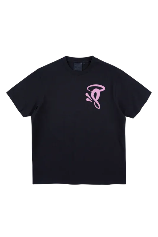 HALO ‘S’ PRINTED LOGO T-SHIRT BLACK/PINK