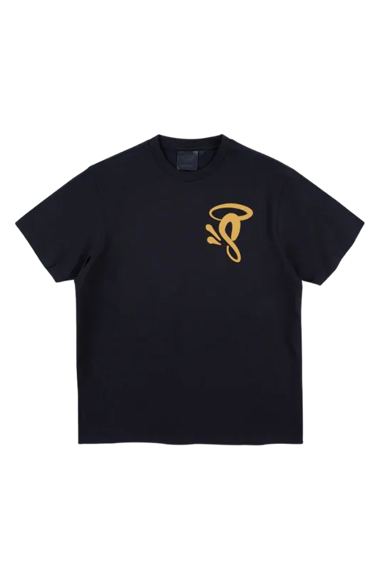HALO ‘S’ PRINTED LOGO T-SHIRT BLACK/YELLOW